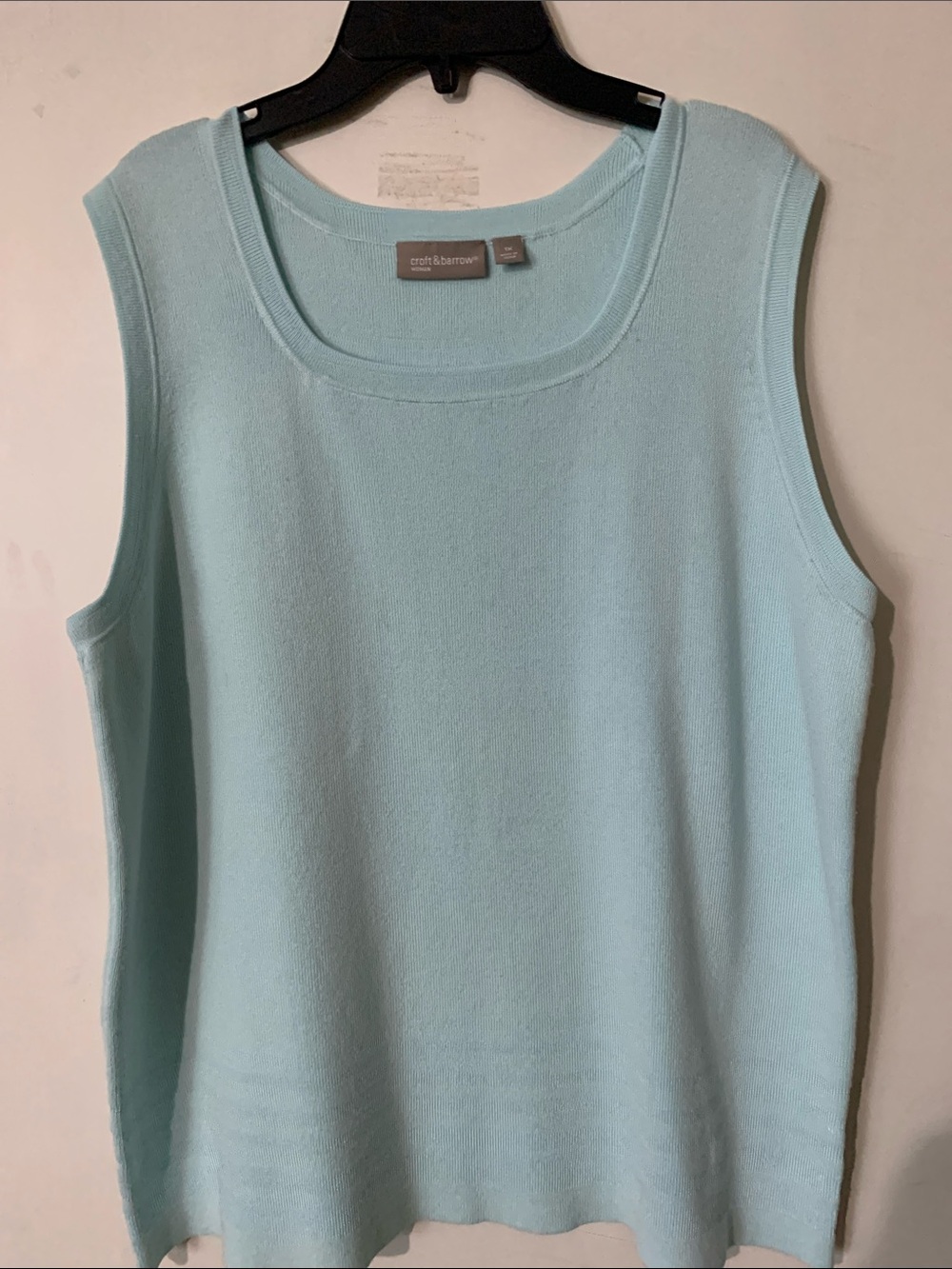 Croft & Barrow Light Aqua Sleeveless Knit Tank - Picture 5 of 5